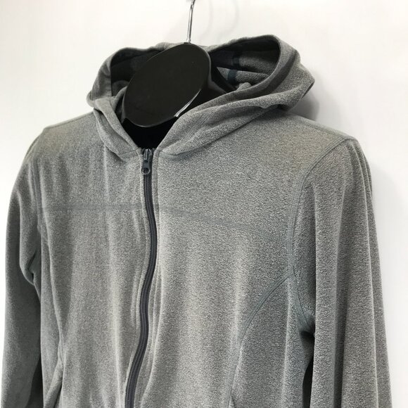 REI Full Zip Hooded Sweatshirt Women's Medium Gray Hoodie Pockets Outdoor Travel - Picture 4 of 13